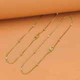 Gold Plated Dual Tone Beaded Box Chain Anklets - K Supreme