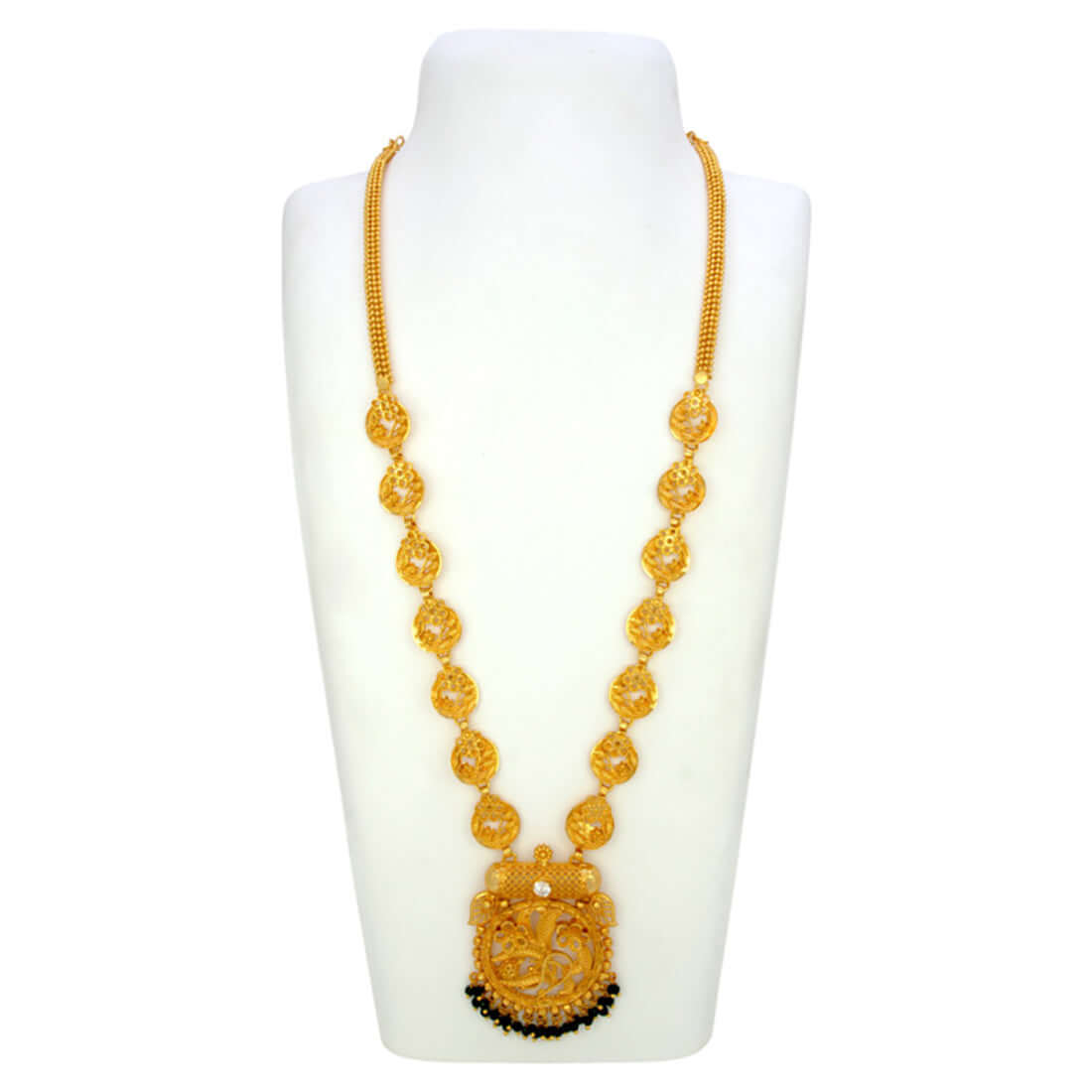 Gold Plated Floral Classic Pendant Long Chain - K Supreme