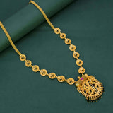 Gold Plated Floral Classic Pendant Long Chain - K Supreme
