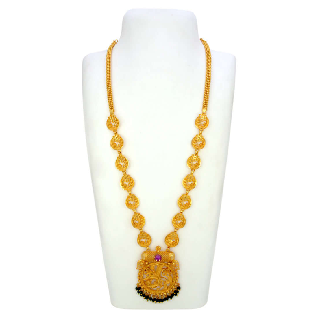 Gold Plated Floral Classic Pendant Long Chain - K Supreme