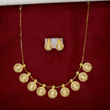Gold Plated Lakshmi Coin Kasumala Cash Necklace Set - KSupreme