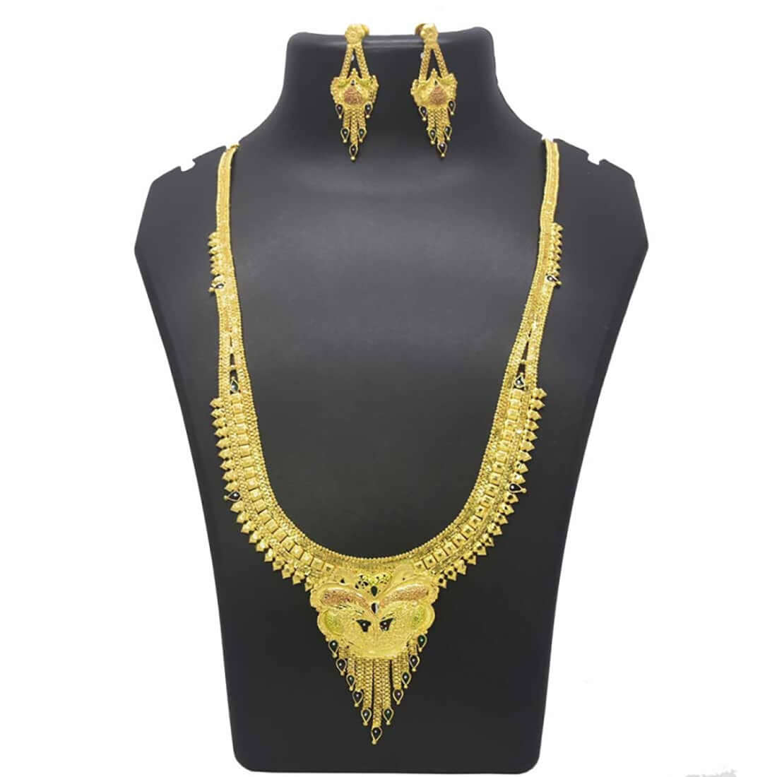Gold Plated Meenakari Lappa Long Chain Set - K Supreme