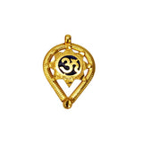 Gold Plated Om Engraved Blue Enamel Thali Pendant