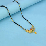Gold Plated Peacock Stone Pendant Mangalsutra Chain
