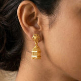 Gold - Plated Small Nest Jhumka Earrings - K Supreme