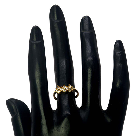 Gold Plated Stunning CZ Stone Ladies Finger Ring - K Supreme