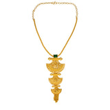 Gold Plated Three - Step Classic Design Pendant Chain Necklace - KSupreme