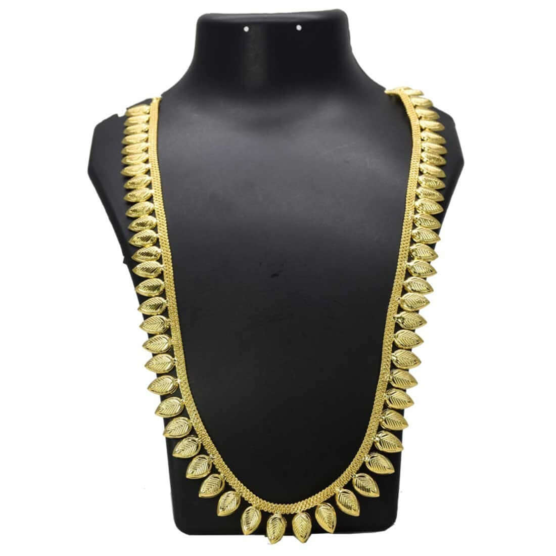 Gold Plated Traditional Leaf Bridal Long Chain