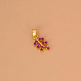 Graceful Gold Plated Leaf Design Stone Pendant - K Supreme