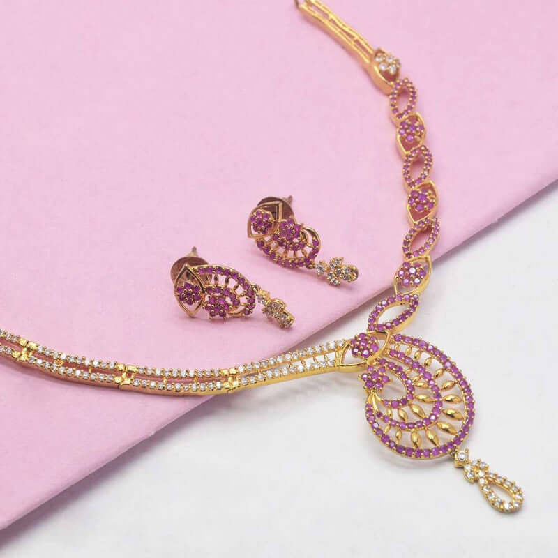 premium-gold-plated-cz-ruby-peacock-necklace