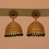 Grand Antique Matte Big Filigree Jhumka Earrings - KSupreme