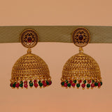 Grand Antique Matte Big Filigree Jhumka Earrings - KSupreme