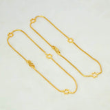 Delicate Gold Plated Star Box Chain Anklets featuring a fine box-chain design with star charms.