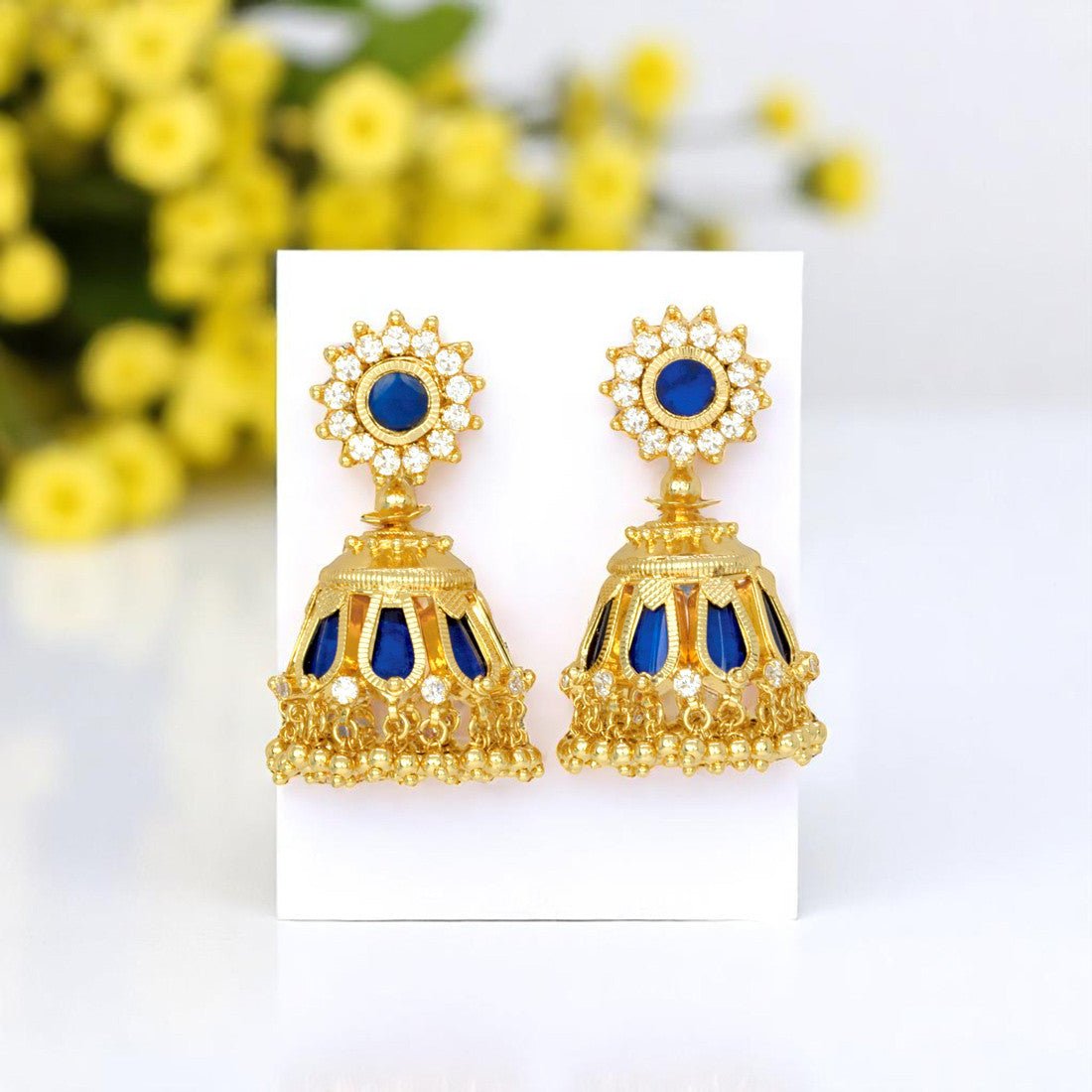 Kerala Bridal Nagapadam Jhumka Earrings with Stones - K Supreme