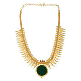Kerala Gold Plated Mullamottu Enamel Pendant Necklace - KSupreme