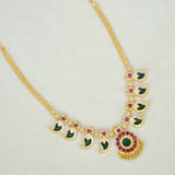 Kerala Gold Plated Short Green Mango Necklace - K Supreme