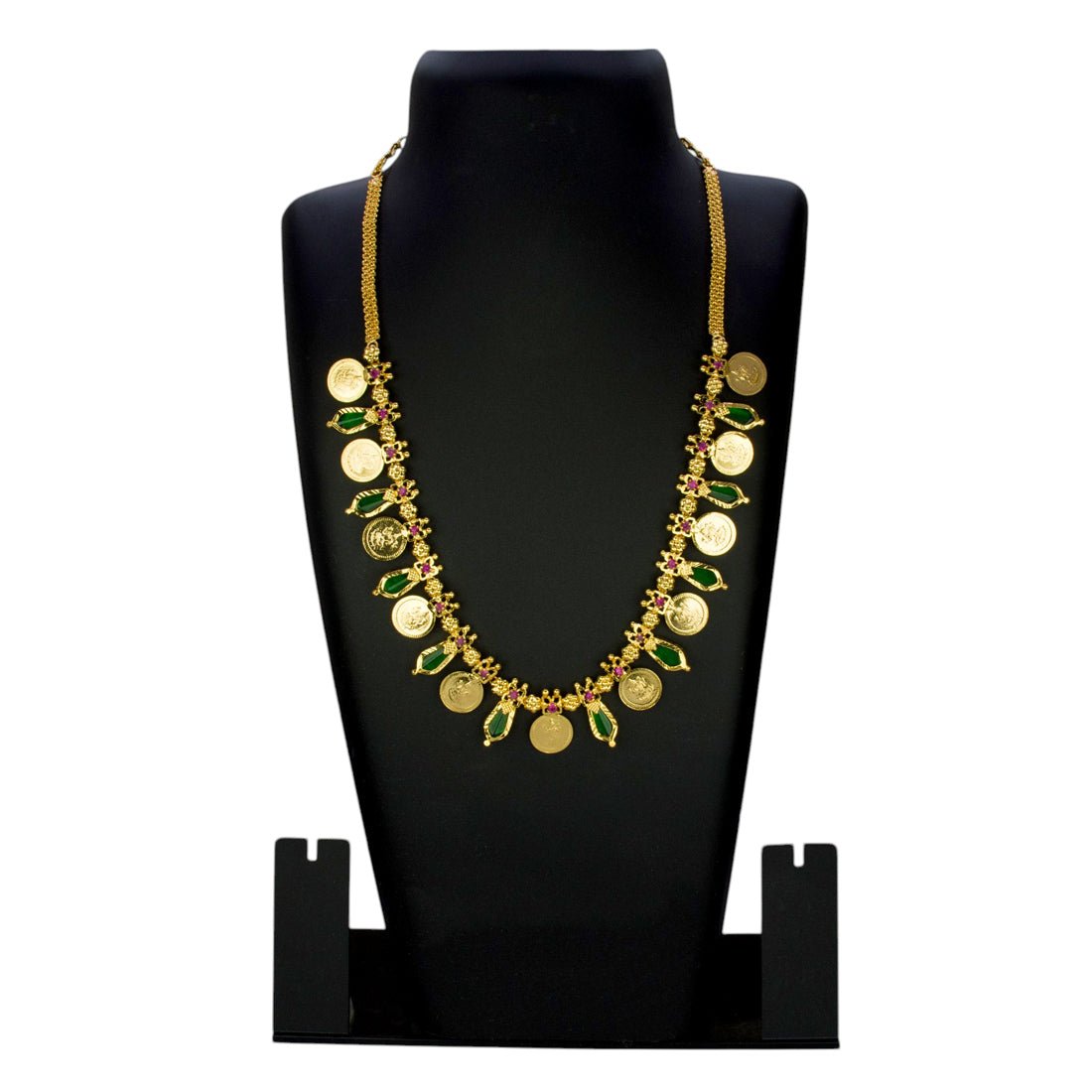 Kerala Traditional Lakshmi Kasu Green Nagapadam Necklace - KSupreme