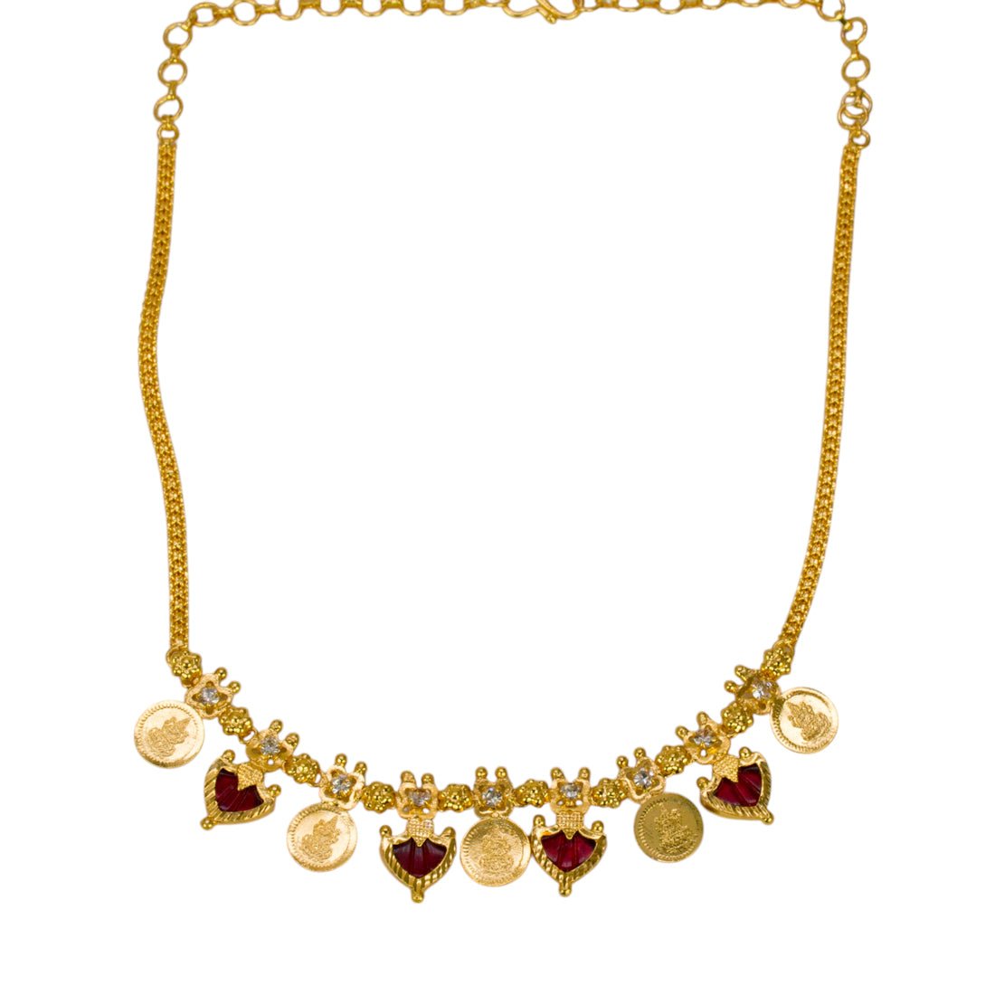 Kerala Traditional Lakshmi Kasu Green Palakka Necklace - KSupreme