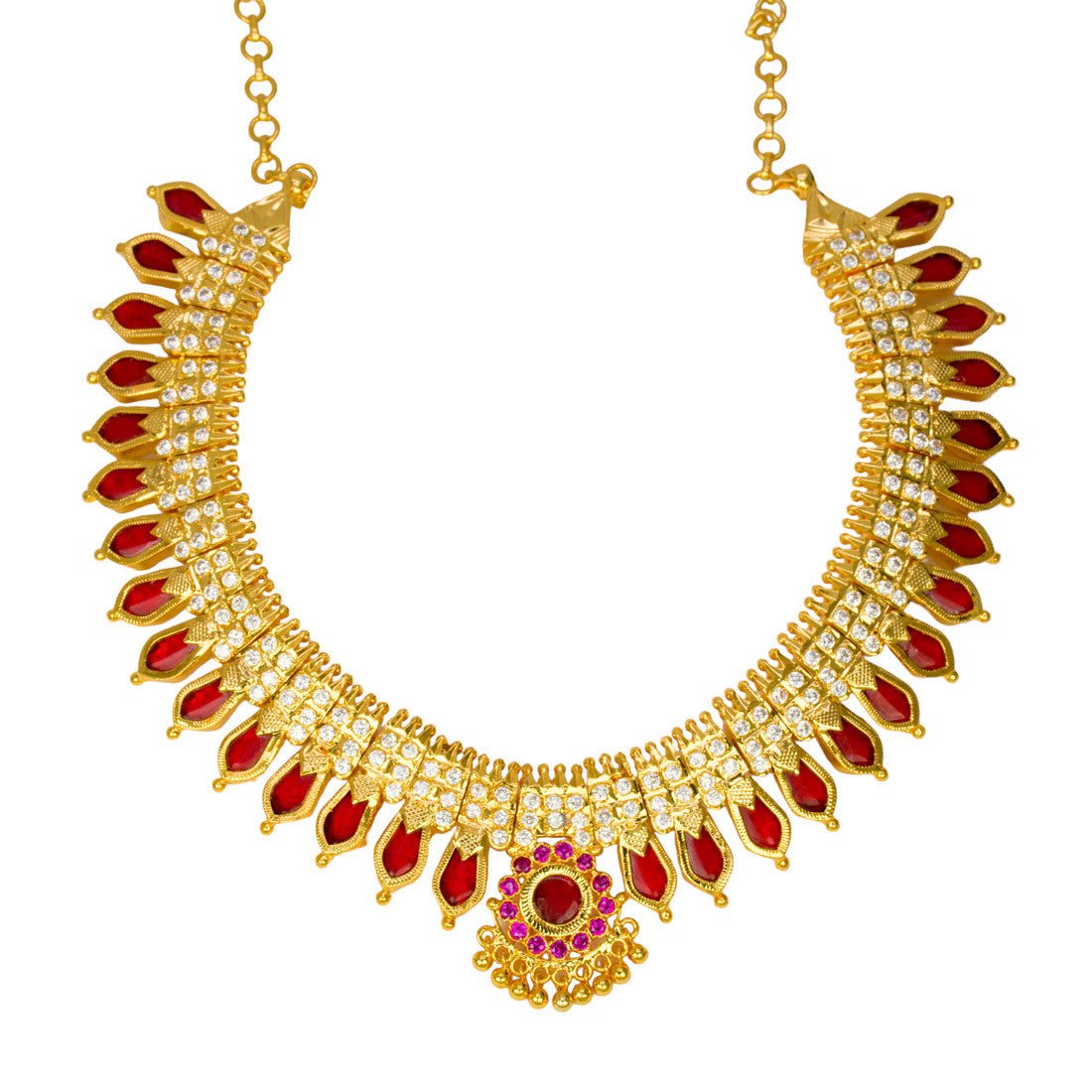 Kerala Traditional Nagapadam CZ Stone Choker Necklace - K Supreme