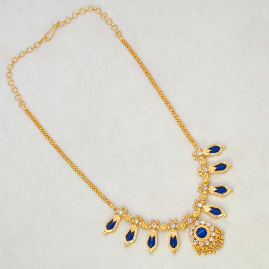 Kerala Traditional Simple Nagapadam Necklace - 4 Stones - K Supreme