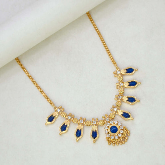 Kerala Traditional Simple Nagapadam Necklace - 4 Stones - K Supreme