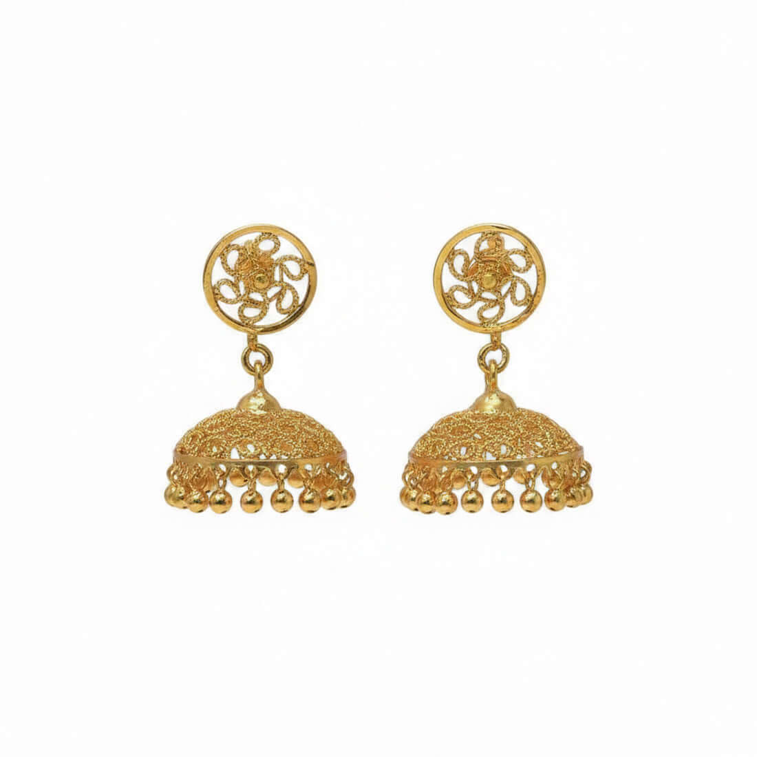 Gold Plated Umbrella Jhumka Earrings