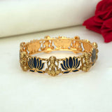 Luxe Matte Finish Lakshmi Lotus Enamel Bangle - KSupreme