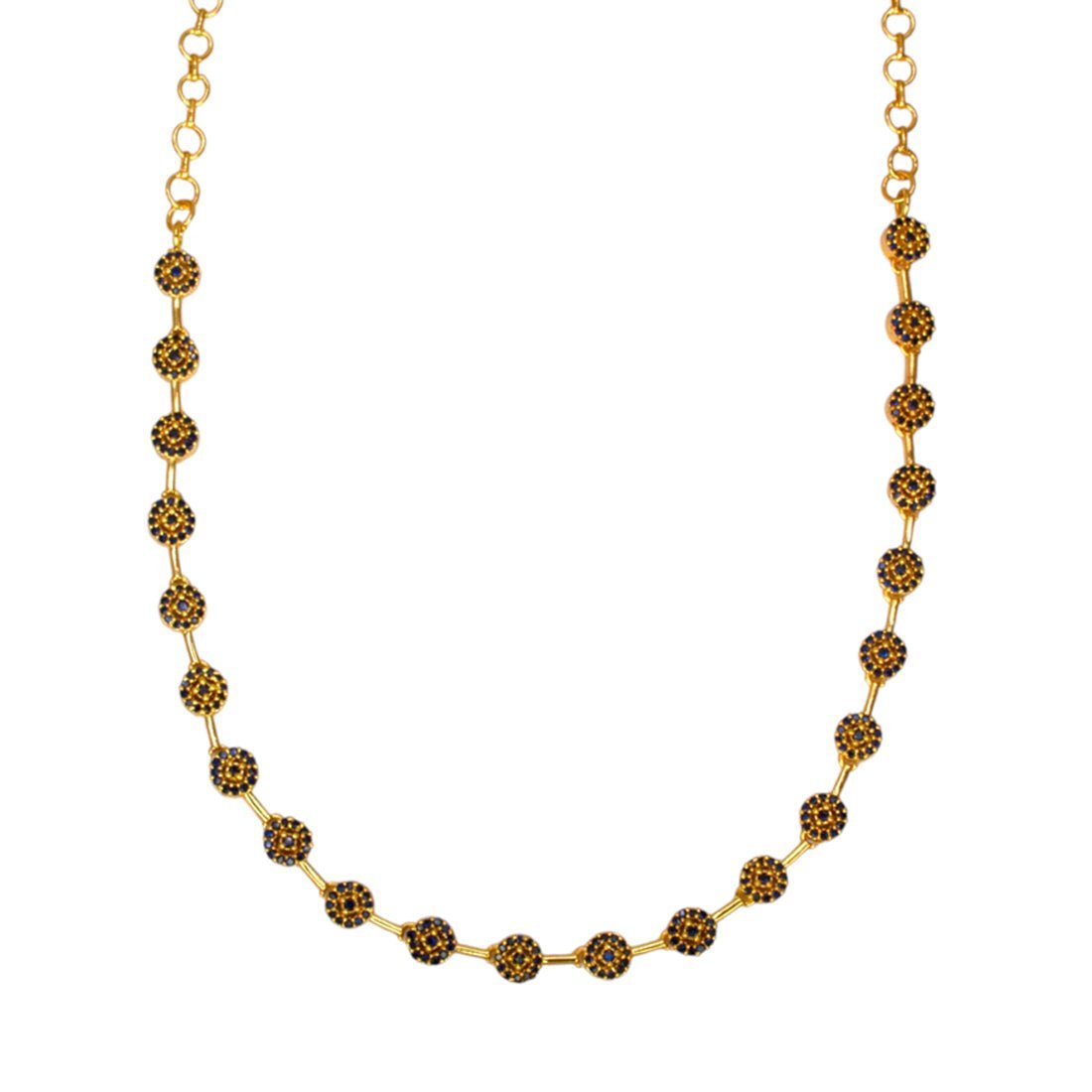 Marvelous Gold Plated Round Stone Necklace - KSupreme