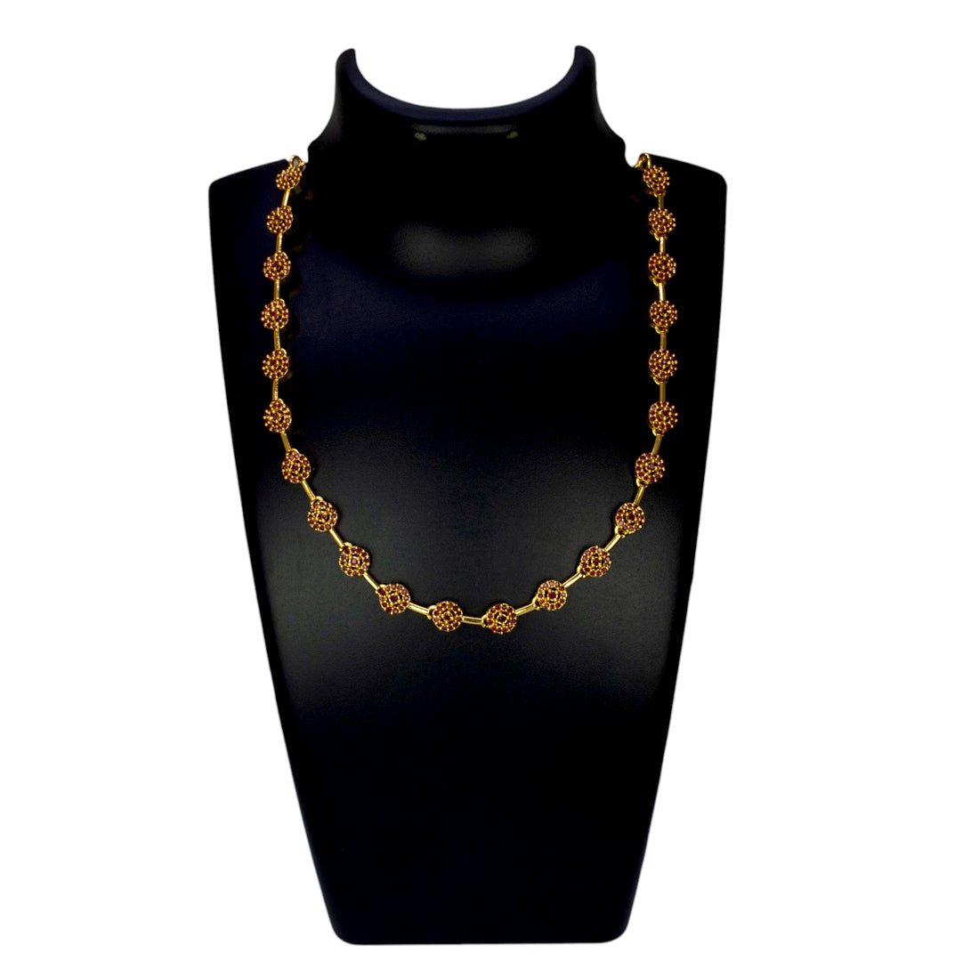 Marvelous Gold Plated Round Stone Necklace - KSupreme