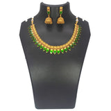 Matte Finish Kerala Style Ruby Green Nagapadam Choker Set - K Supreme