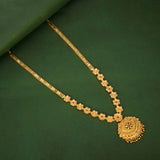 Matte Gold - Plated Filigree Pendant Floral Long Chain - K Supreme