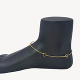 Micro Gold Plated Box Chain Heart Anklets Payal - K Supreme