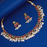 multi-colour-stone-antique-pearl-necklace-set