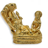 Gold Plated Anantha Shayana God Vishnu with Maha Lakshmi Idol