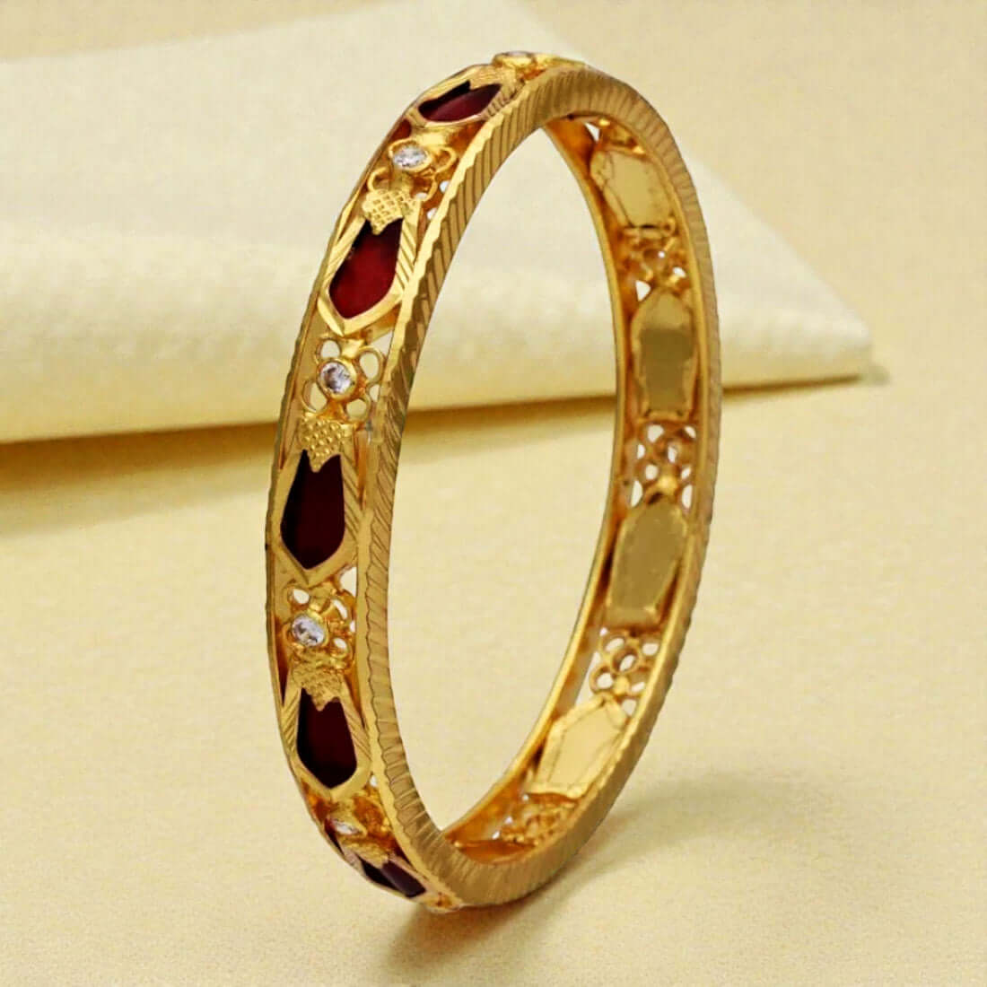 South Indian Gold Plated Thin Nagapadam Bangle