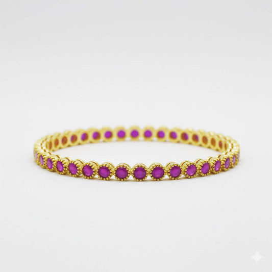 Party Wear Premium Fashion Round Ruby Bangle - K Supreme