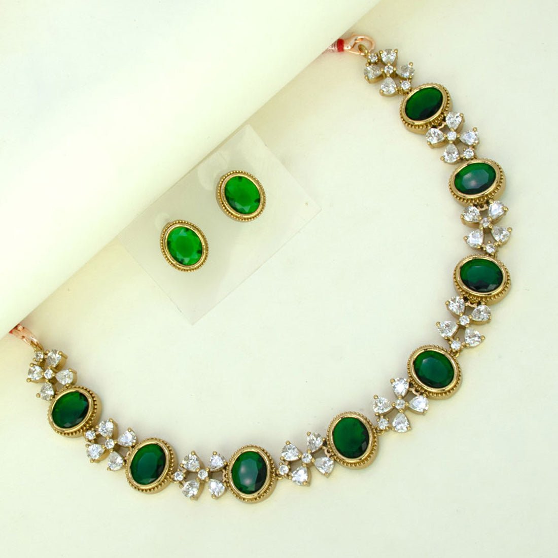 Premium Fashion Floral CZ Stone Necklace Set - K Supreme