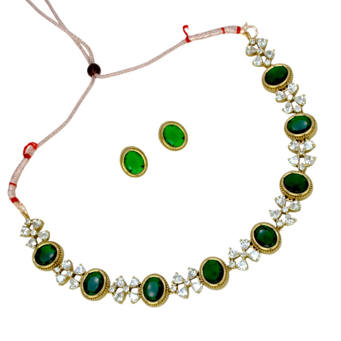 Premium Fashion Floral CZ Stone Necklace Set - K Supreme