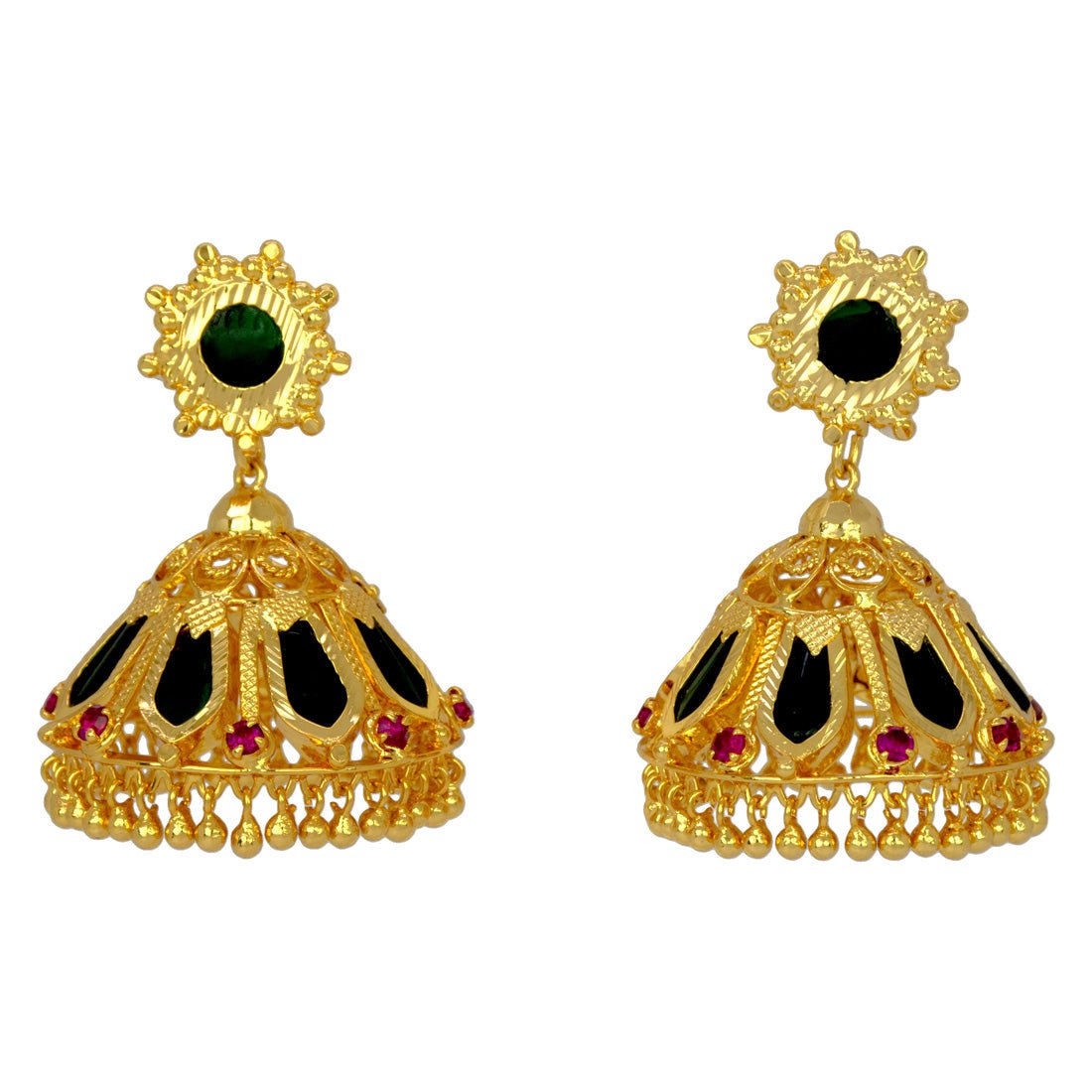 Premium Gold Plated Big Nagapadam Jhumka Earrings - KSupreme