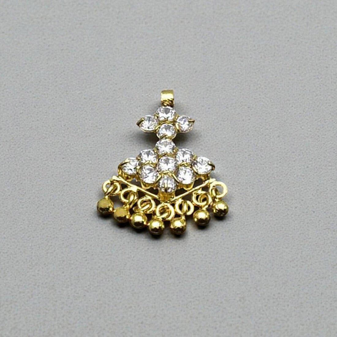 Premium Gold Plated Small Semi Precious Stone Adial Pendant - K Supreme