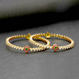 Regal Gold Plated Mango Ruby Emerald CZ Bangles