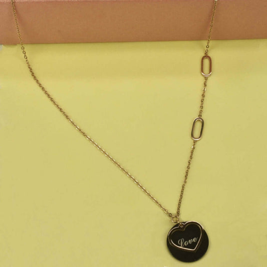 Rose Gold Designer Love Heart Pendant Necklace - K Supreme
