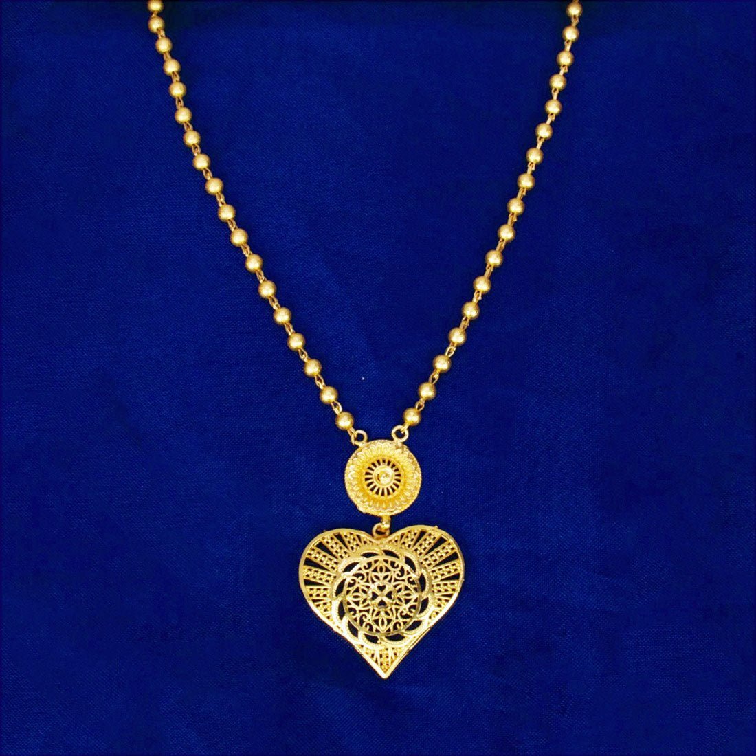 Simple Gold Plated Ball Chain With Heart Pendant - KSupreme