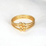 Simple Gold Plated Triple Strand Finger Ring - KSupreme