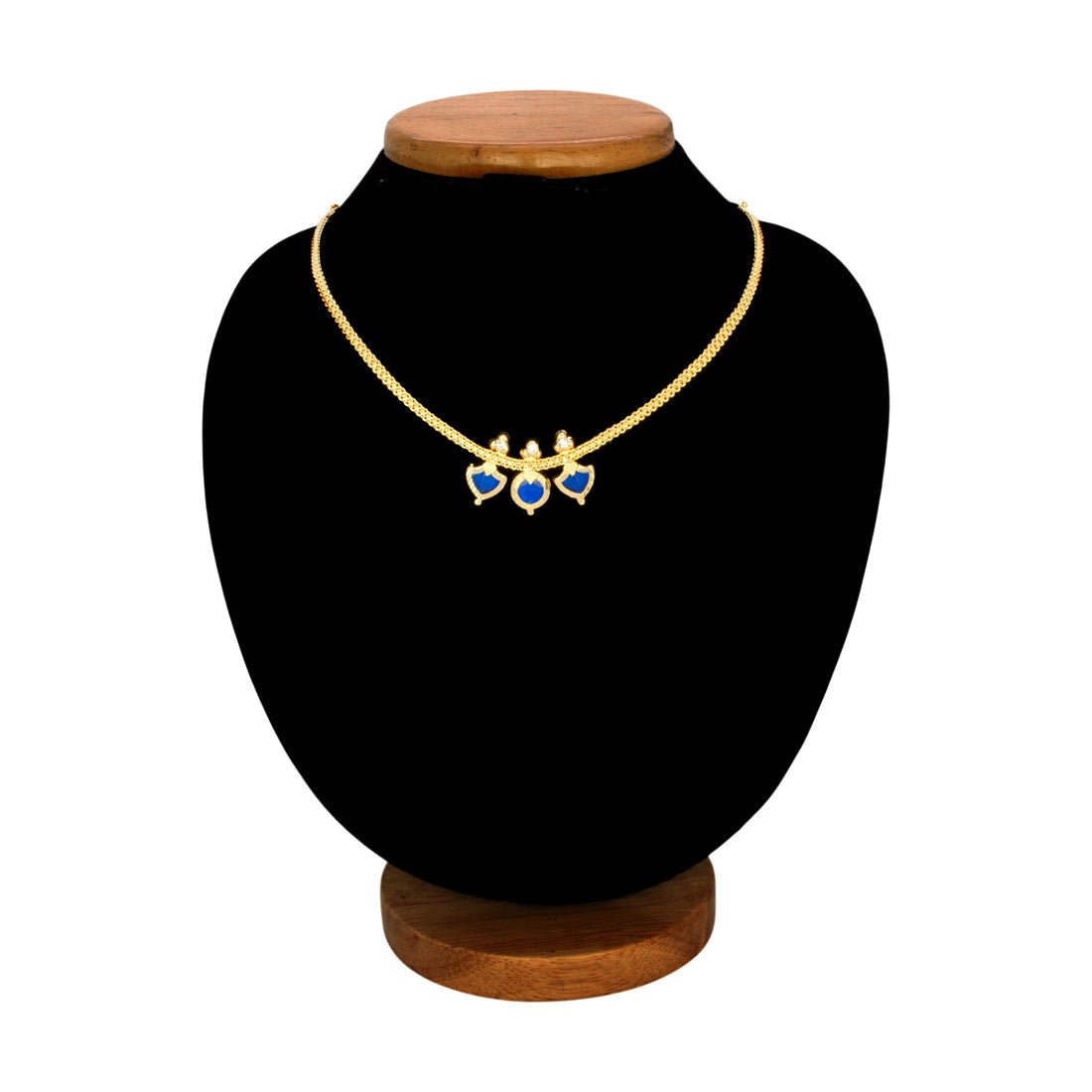 Simple Three Petal Gold - Plated Palakka Necklace - KSupreme
