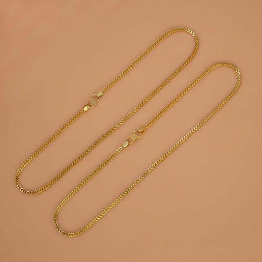 Sleek Gold Plated V - Chain Anklets - K Supreme