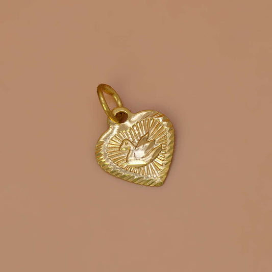 Small Gold Plated Swan Design Heart Pendant - K Supreme