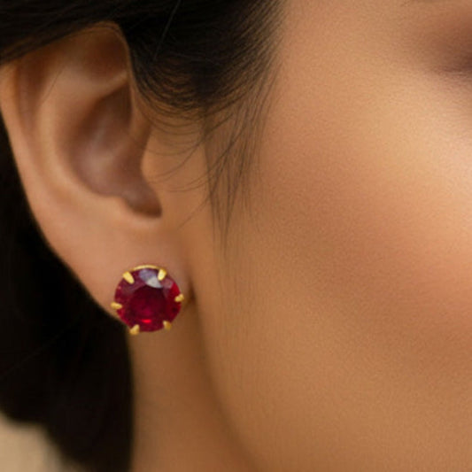 Small Round Stones Fashion Ear Studs - K Supreme