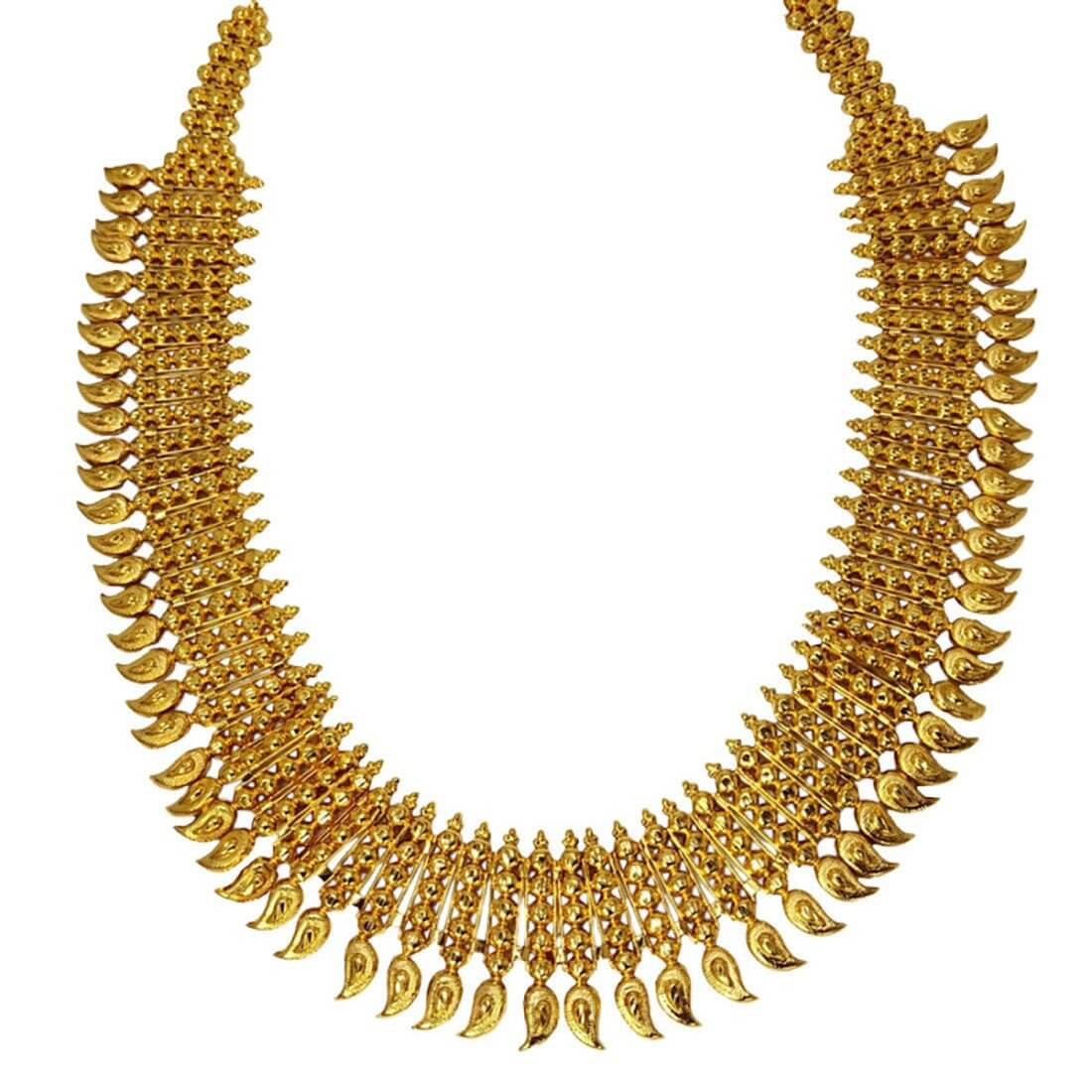 South Indian Gold Plated Broad Bridal Mango Haram - K Supreme