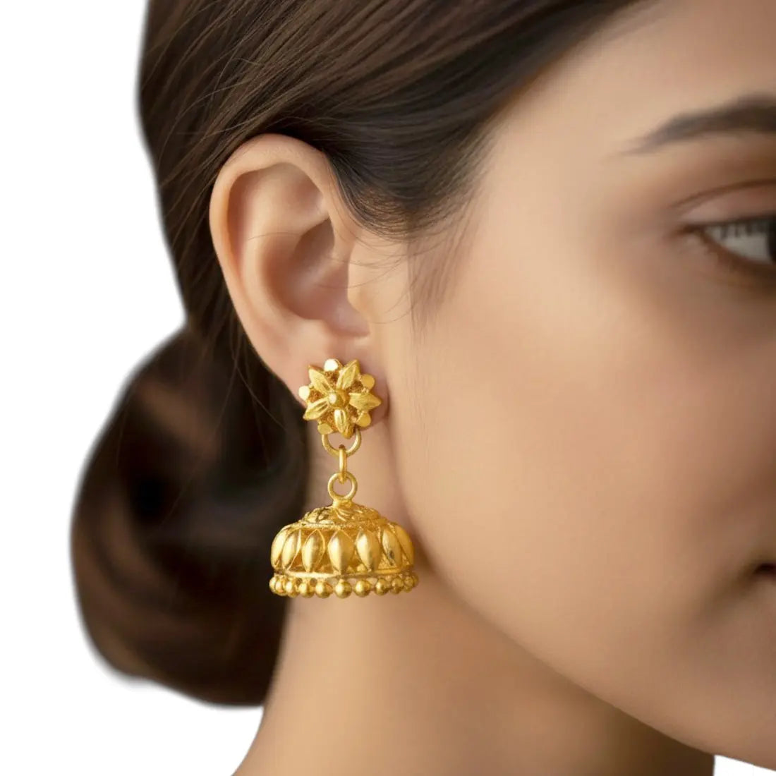 South Indian Gold Plated Umbrella Jumka Earrings